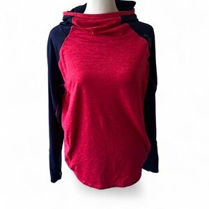 Brooks Athletic Pull Over Hoodie red and blue women’s small
